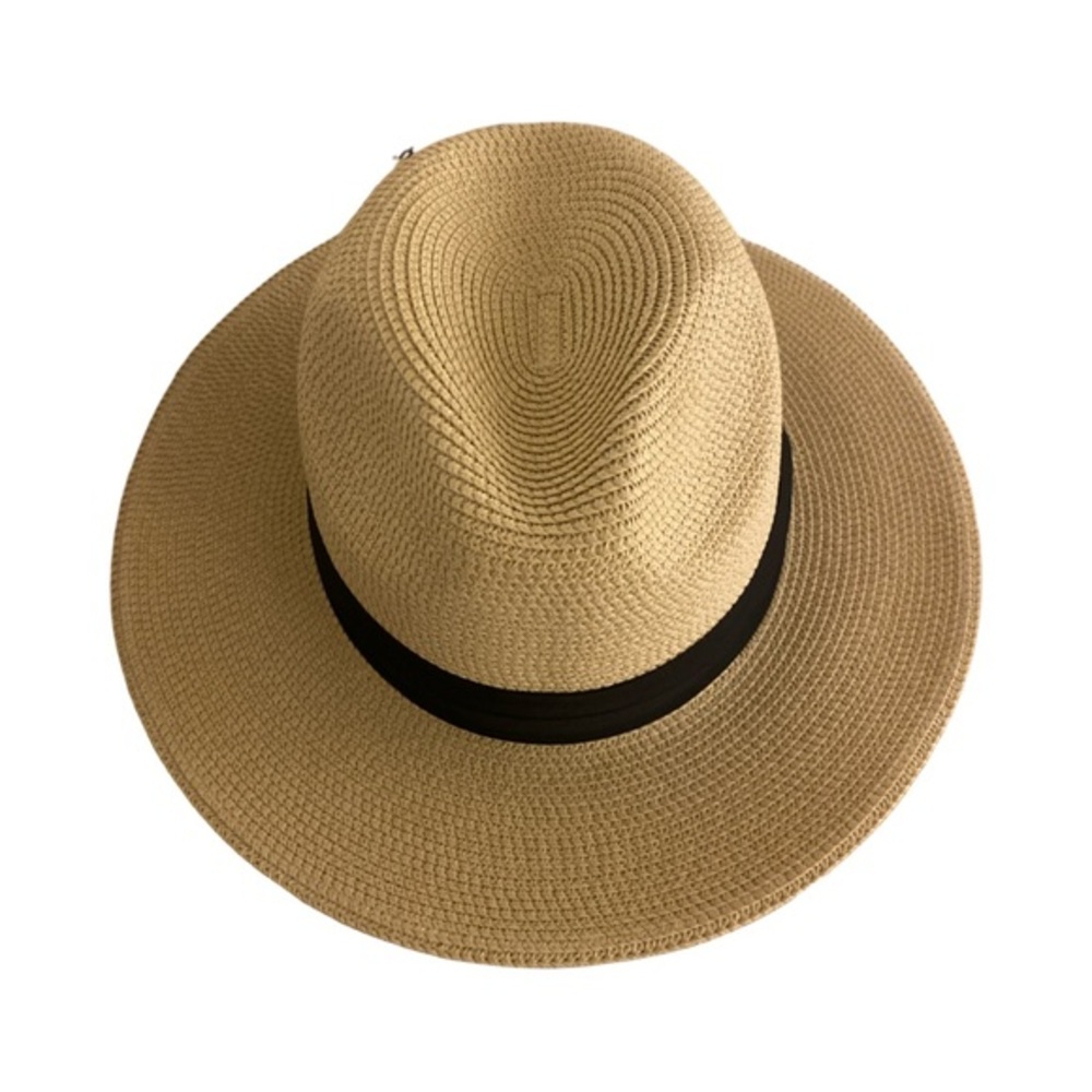 Simplicity Tan Sun Hat with Black Band- OSFM ,:22.5 diameter , NWTn